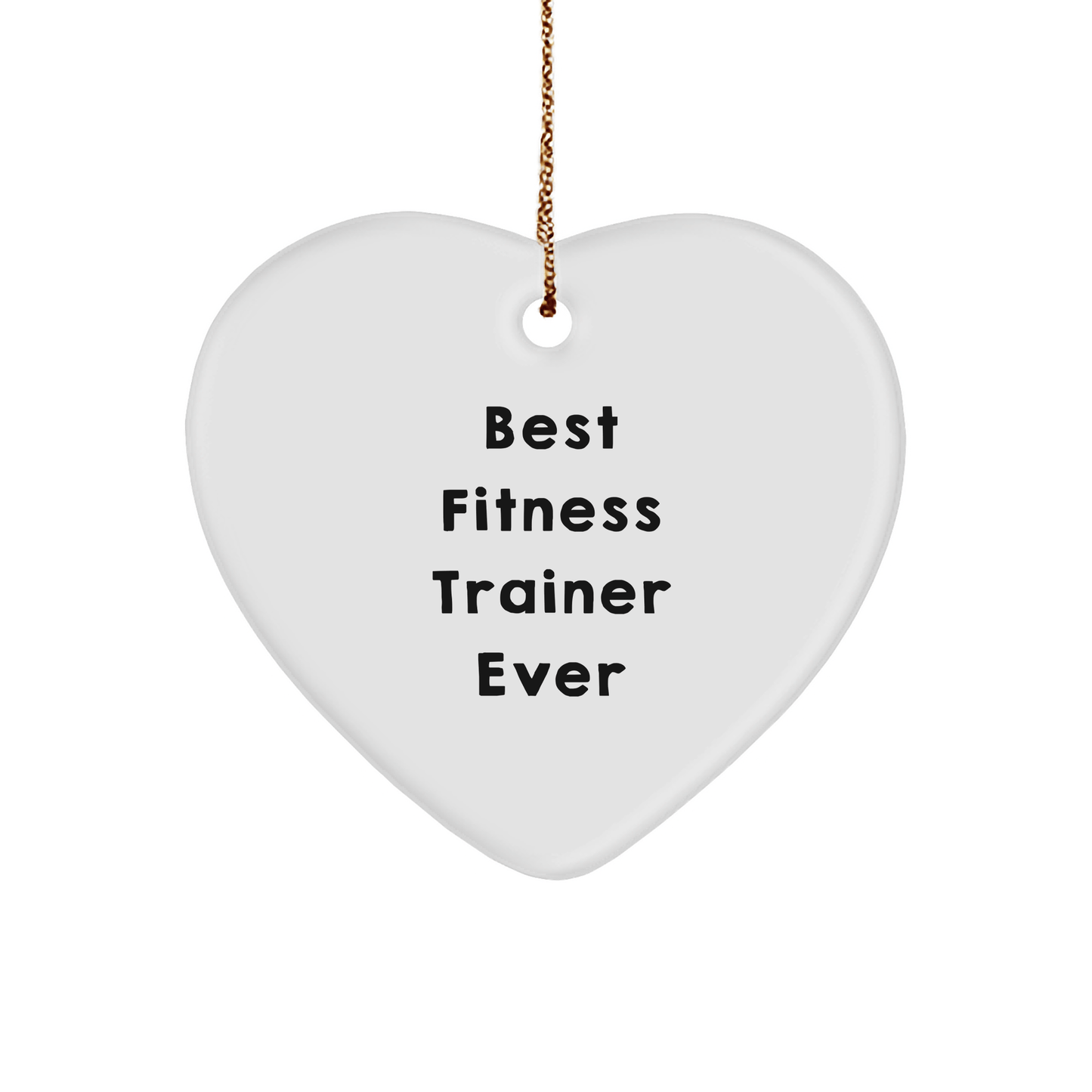 Funny Fitness Trainer Gifts for Christmas - 'Best Fitness Trainer Ever' Heart Ornament Gifts from Family, Friends, Coworkers, and More - The Buy Boom