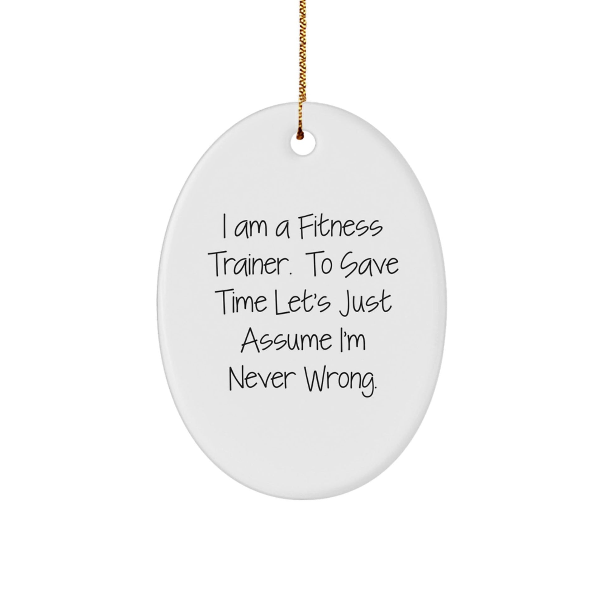 Funny Fitness Trainer Gifts from Friends for Fitness Trainers Oval Ornament for Christmas Unique Gift - The Buy Boom