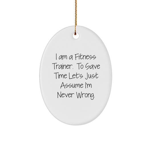 Funny Fitness Trainer Gifts from Friends for Fitness Trainers Oval Ornament for Christmas Unique Gift - The Buy Boom