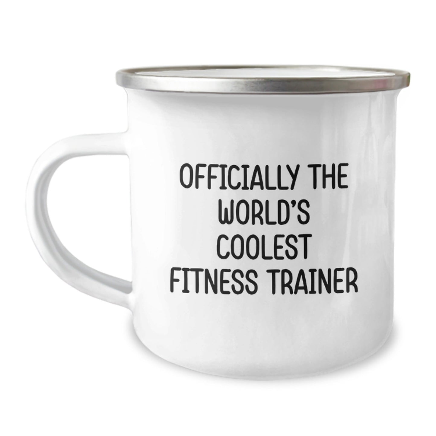Funny Fitness Trainer Gifts from Men to Women, 'Officially The World's Coolest Fitness Trainer' Quote on Camping Mug for Graduation, Fitness Trainer Unique Gifts - The Buy Boom