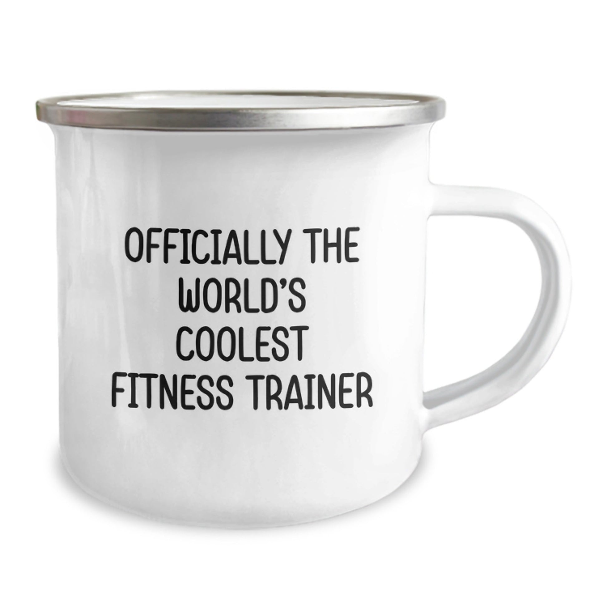Funny Fitness Trainer Gifts from Men to Women, 'Officially The World's Coolest Fitness Trainer' Quote on Camping Mug for Graduation, Fitness Trainer Unique Gifts - The Buy Boom
