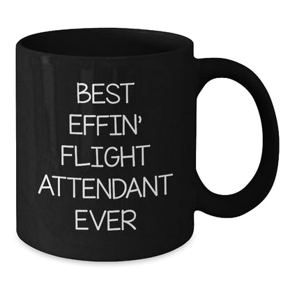 Funny Flight Attendant Gifts for Her or Him - Best Effin' Black Coffee Mug for Graduation from Friends, Coworkers, or Family - The Buy Boom
