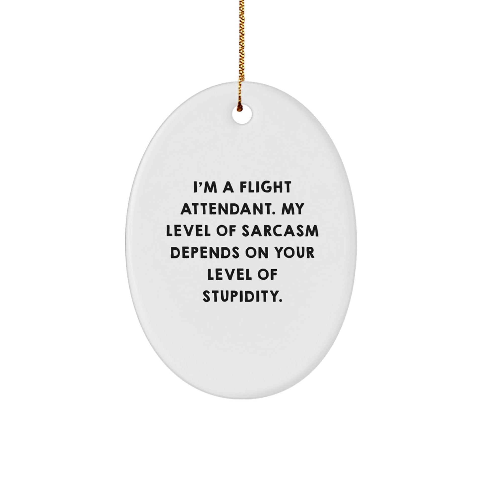 Funny Flight Attendant Gifts from Friends for Christmas - Oval Ornament with Quote, Perfect for Coworkers or Family - The Buy Boom