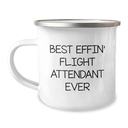 Funny Flight Attendant Gifts from Friends for Flight Attendant Graduation Unique Gifts with Best Effin' Flight Attendant Ever Camping Mug - The Buy Boom