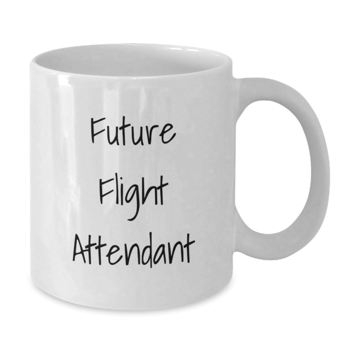 Funny Flight Attendant Gifts from Friends for Flight Attendant, Unique Christmas Unique Gifts, White Coffee Mug with Future Flight Attendant Quote - The Buy Boom