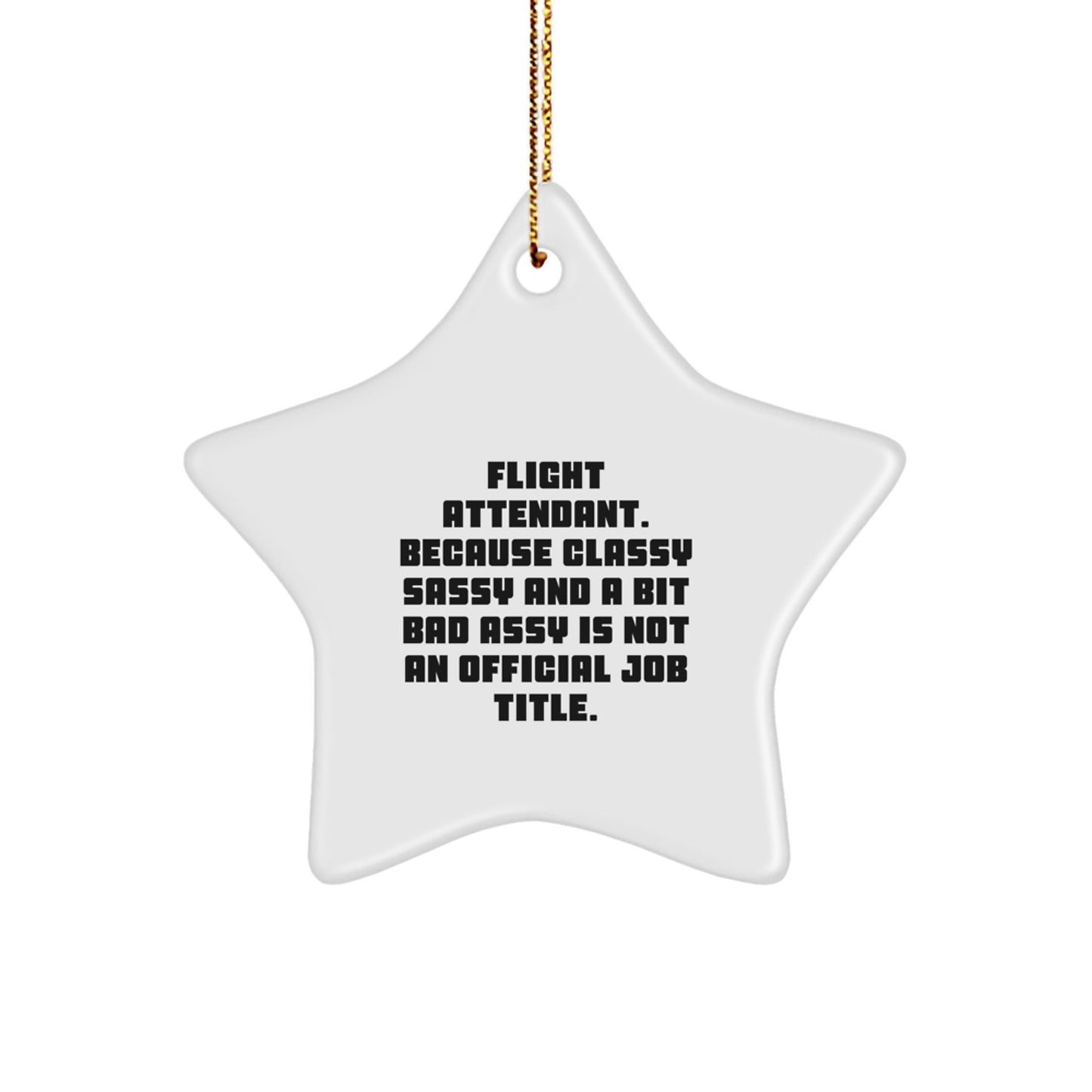 Funny Flight Attendant Gifts from Friends, Star Ornament Christmas Unique Presents for Flight Attendant Men and Women, Classy Sassy and Bit Fearlessy - The Buy Boom