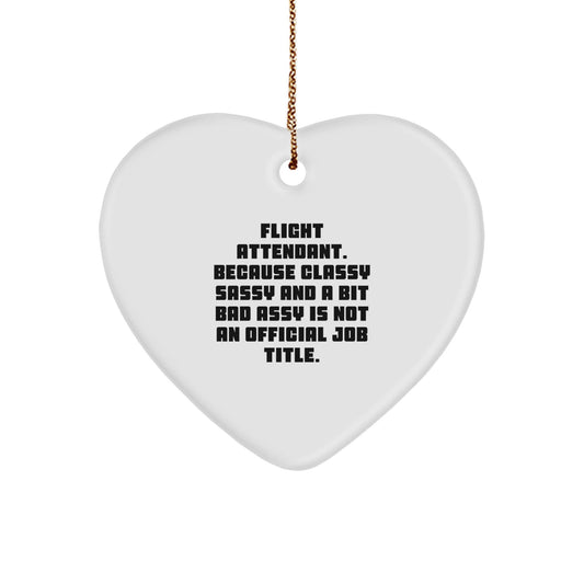 Funny Flight Attendant Gifts from Friends to Loved Ones, Heart Ornament, Inspirational Quotes about Flight Attendants, Christmas Unique Gifts - The Buy Boom