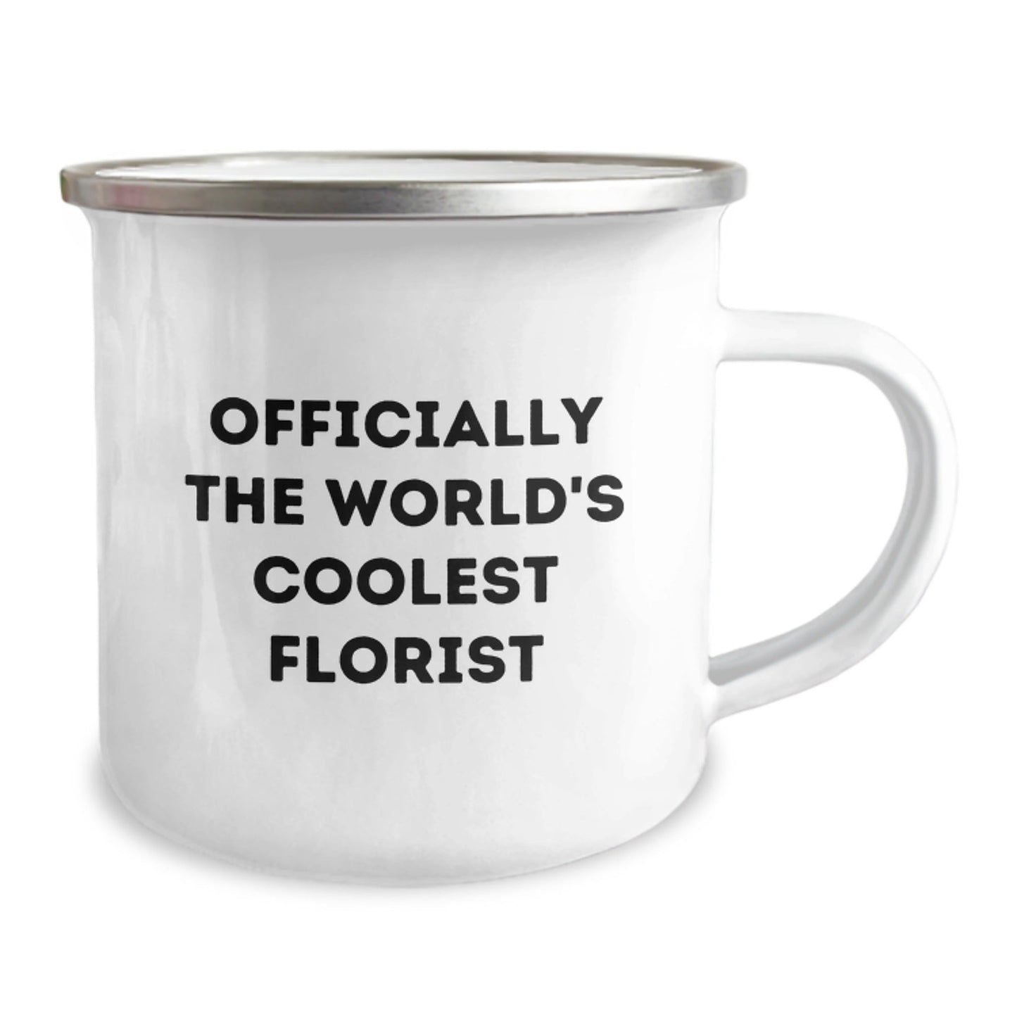 Funny Florist Gifts for Friends, 'Officially The World's Coolest Florist' Camping Mug, Christmas Unique Mugs from Men to Women - The Buy Boom