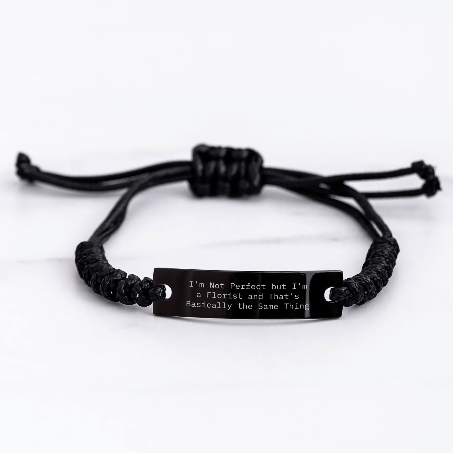 Funny Florist Gifts from Friends to Men, 'I'm Not Perfect But I'm A Florist', Adjustable Rope Bracelet for Father's Day, Gifts from Men to Florist - The Buy Boom