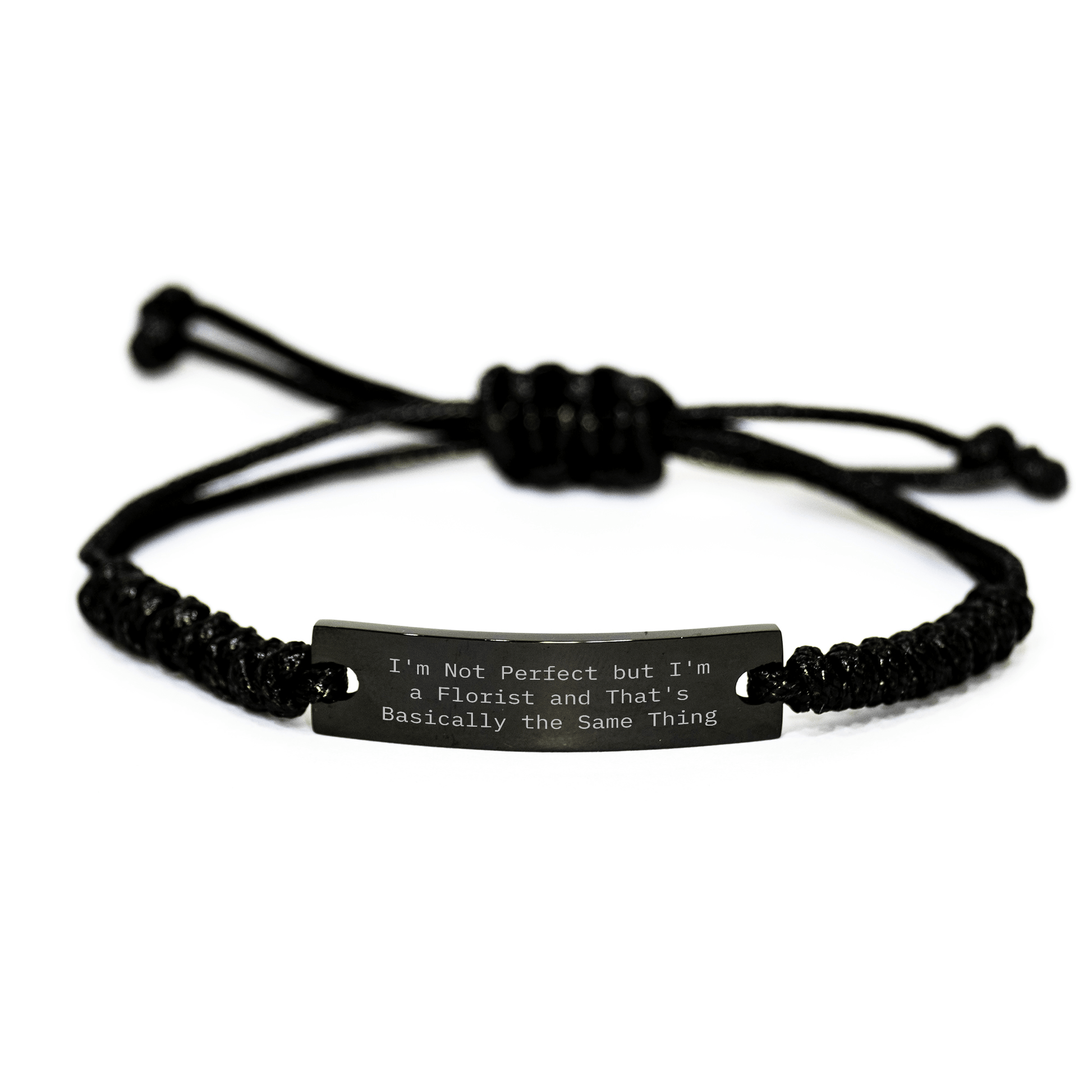 Funny Florist Gifts from Friends to Men, 'I'm Not Perfect But I'm A Florist', Adjustable Rope Bracelet for Father's Day, Gifts from Men to Florist - The Buy Boom