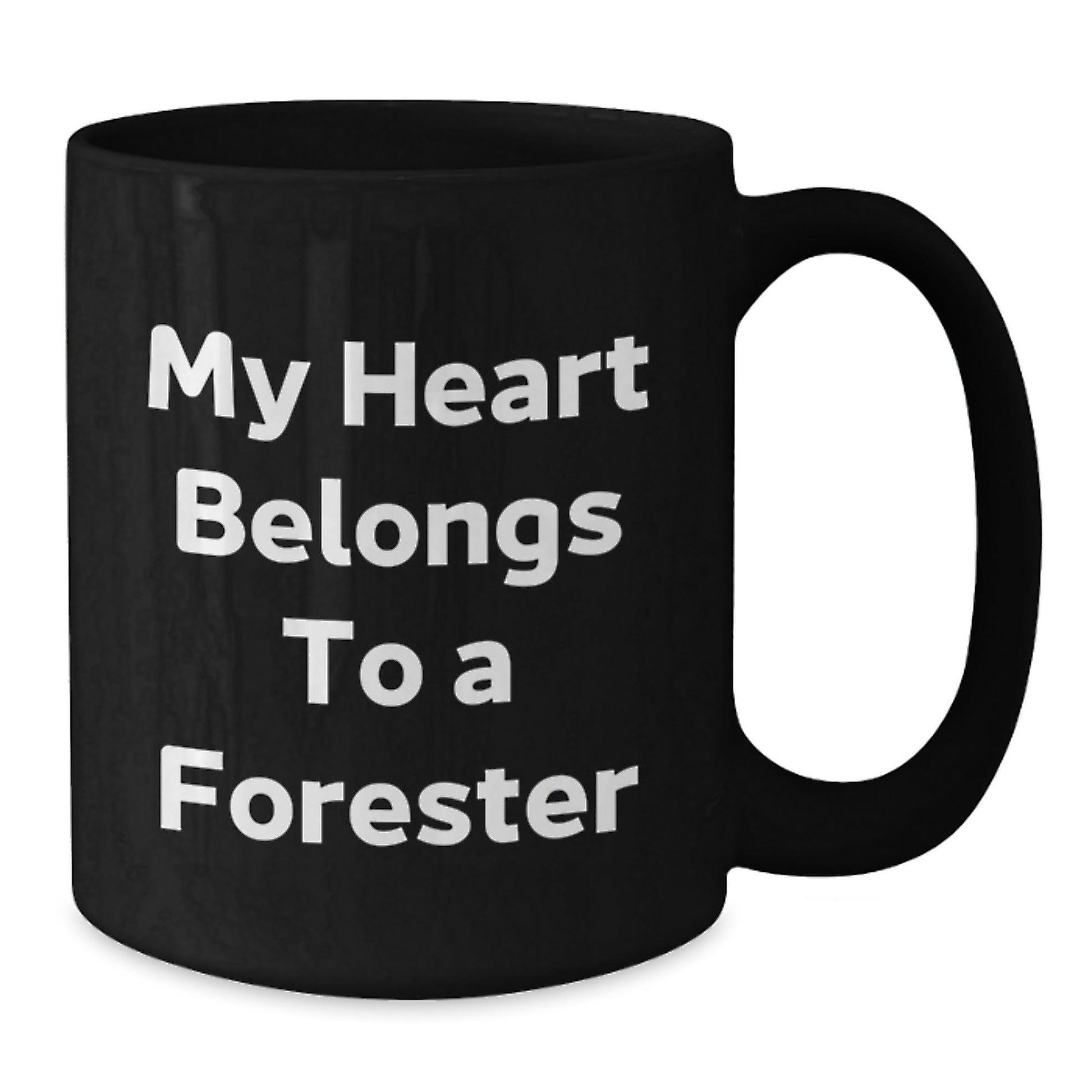 Funny Forester Gifts, Black Coffee Mug for Forester Enthusiasts, 'My Heart Belongs To A Forester' Quote, Ideal Gifts for Birthday - The Buy Boom
