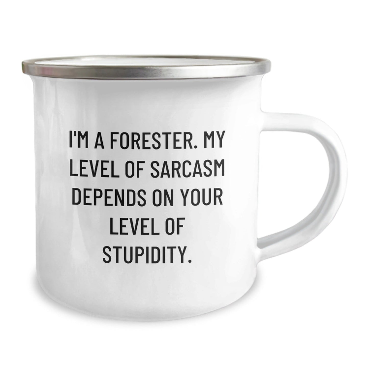 Funny Forester Gifts for Him - Camping Mug - 'I'm A Forester. My Level Of Sarcasm Depends On Your Level Of Stupidity.' Christmas Unique Gifts from Friends and Family - The Buy Boom