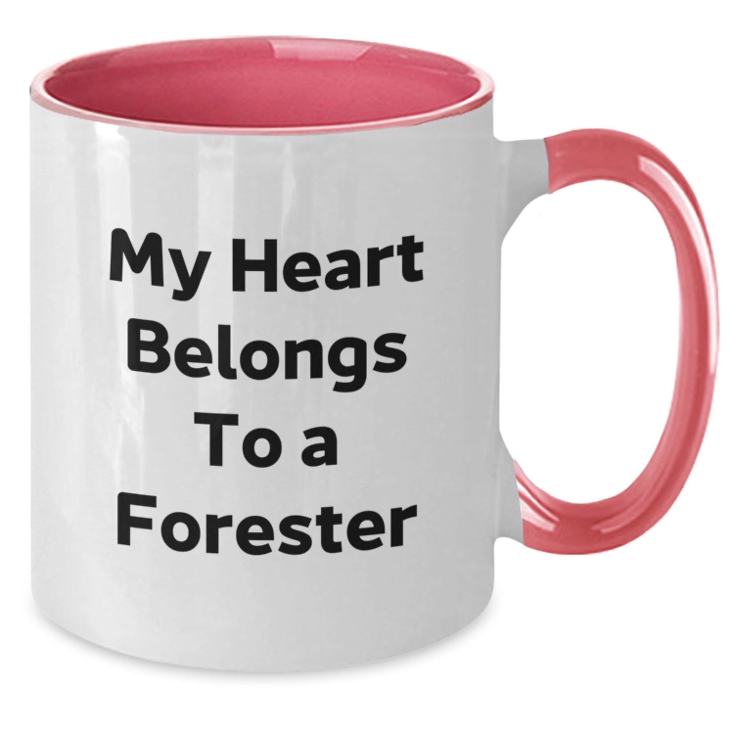 Funny Forester Gifts for Him or Her, Two Tone Coffee Mug with My Heart Belongs To A Forester Quote, Gifts from Friends, Unique Birthday Unique Gifts - The Buy Boom