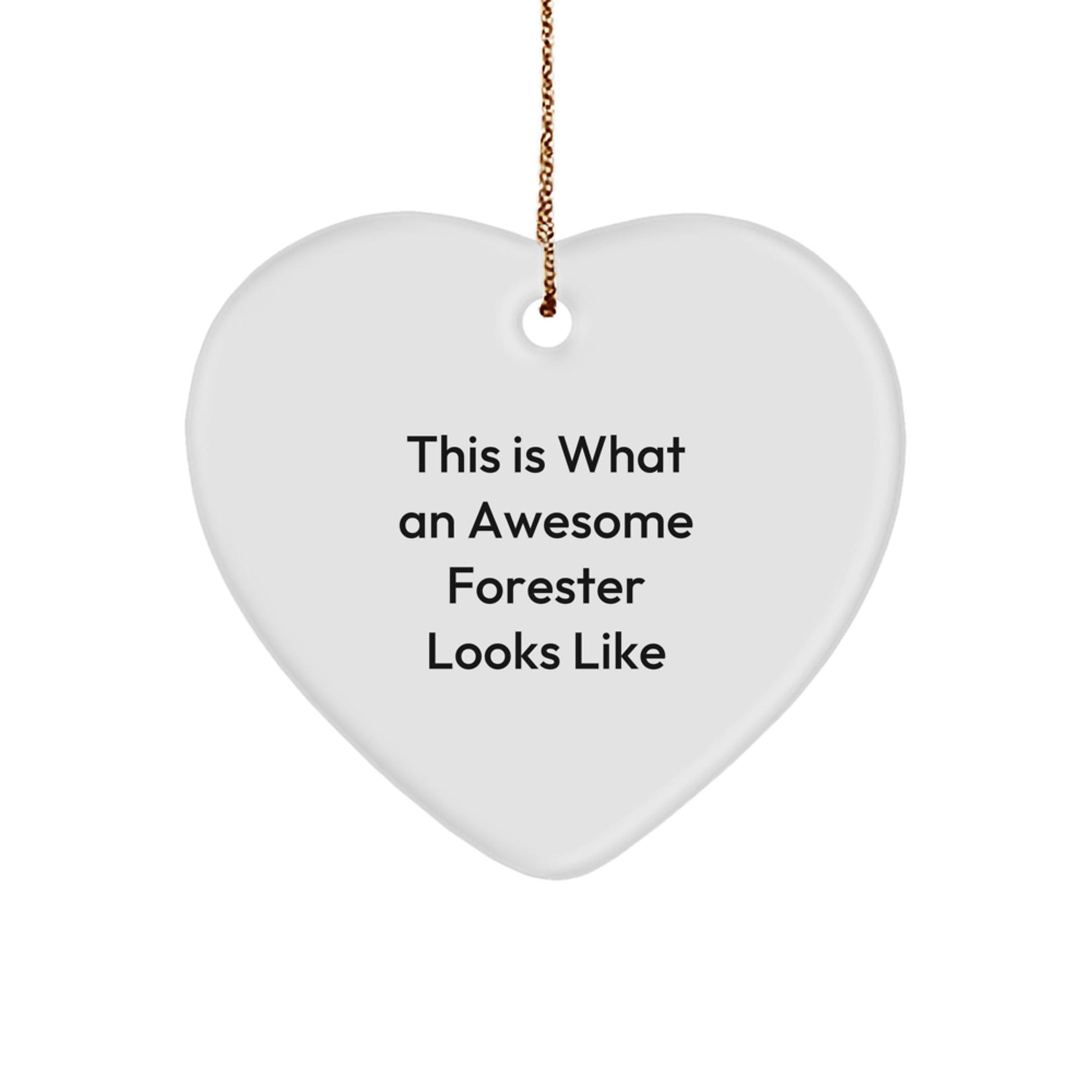 Funny Forester Gifts for Men - Heart Ornament with 'This Is What An Awesome Forester Looks Like' Quote - Christmas Memorable Presents from Family - The Buy Boom