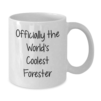 Funny Forester Gifts for Men - White Coffee Mug, Officially The World's Coolest Forester - Gifts from Friends to Forester on Christmas - The Buy Boom