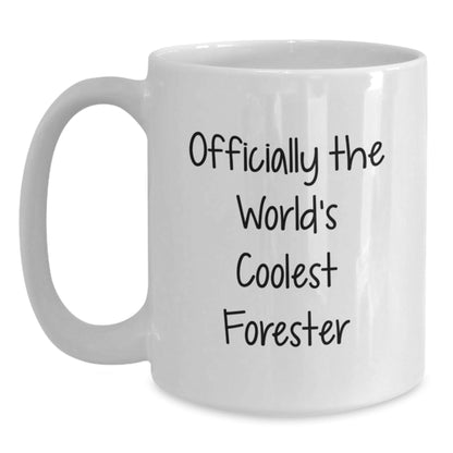Funny Forester Gifts for Men - White Coffee Mug, Officially The World's Coolest Forester - Gifts from Friends to Forester on Christmas - The Buy Boom