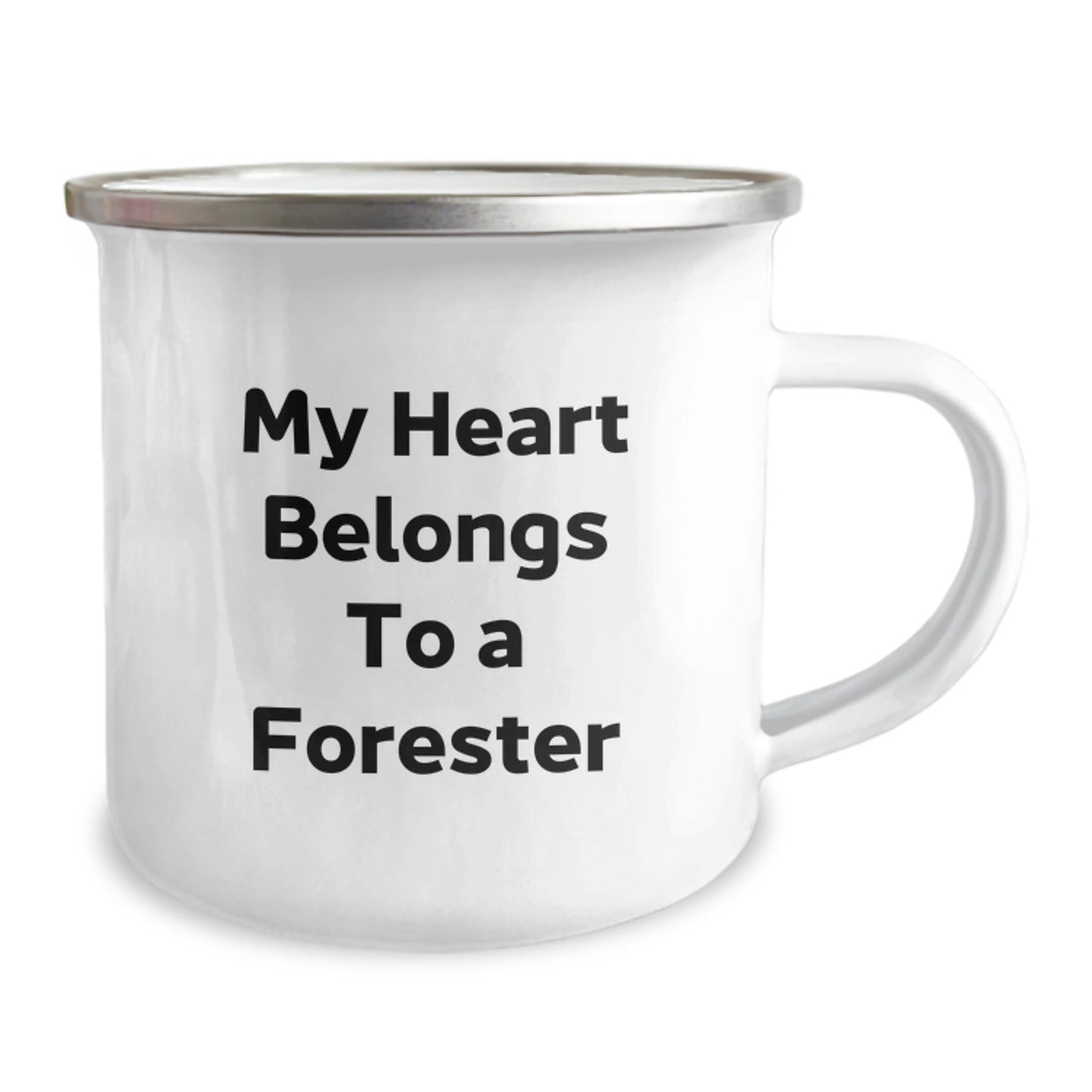 Funny Forester Gifts from Friends - 'My Heart Belongs To A Forester' Birthday Unique Gifts for Forester Lover Camping Mug Stainless Steel - The Buy Boom