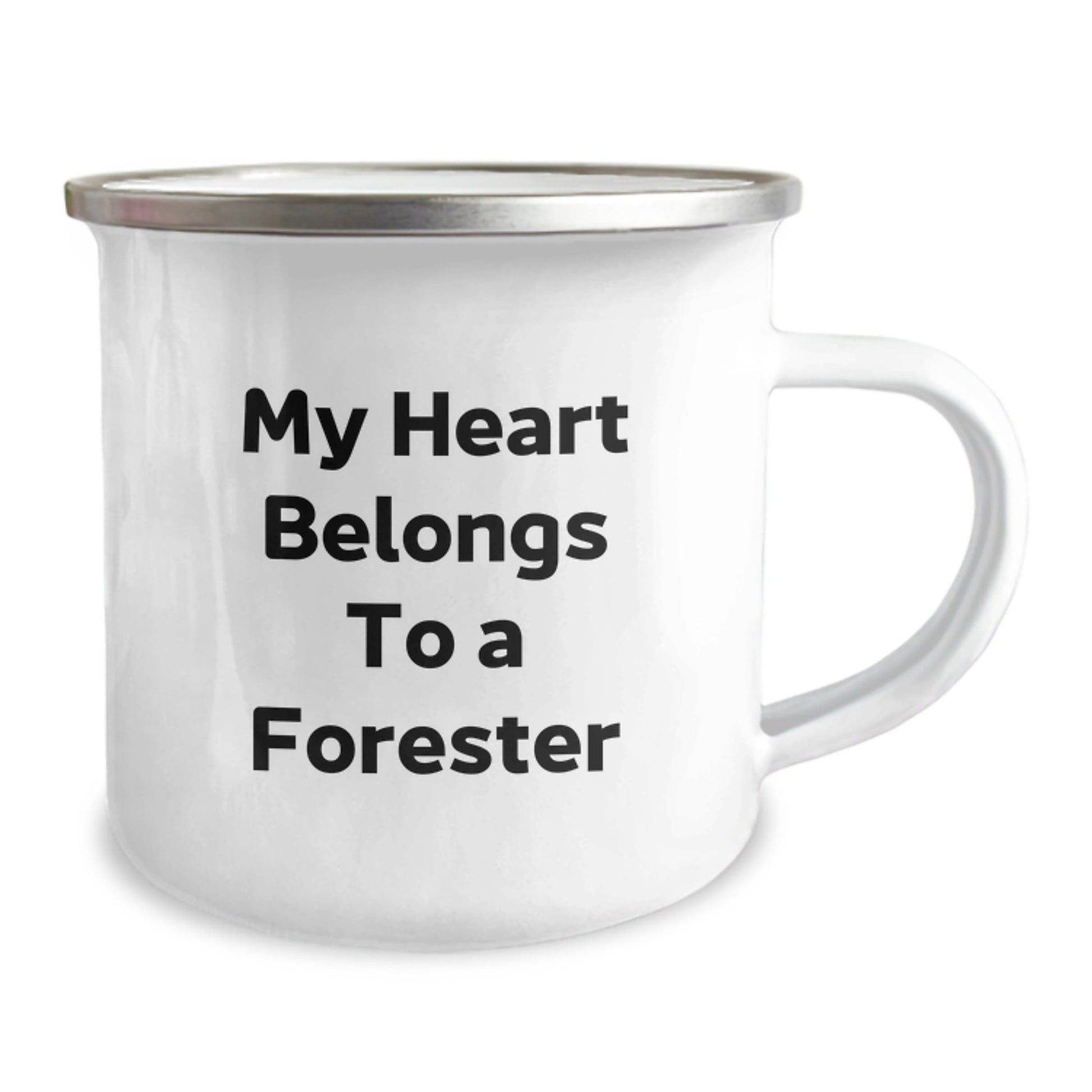 Funny Forester Gifts from Friends - 'My Heart Belongs To A Forester' Birthday Unique Gifts for Forester Lover Camping Mug Stainless Steel - The Buy Boom
