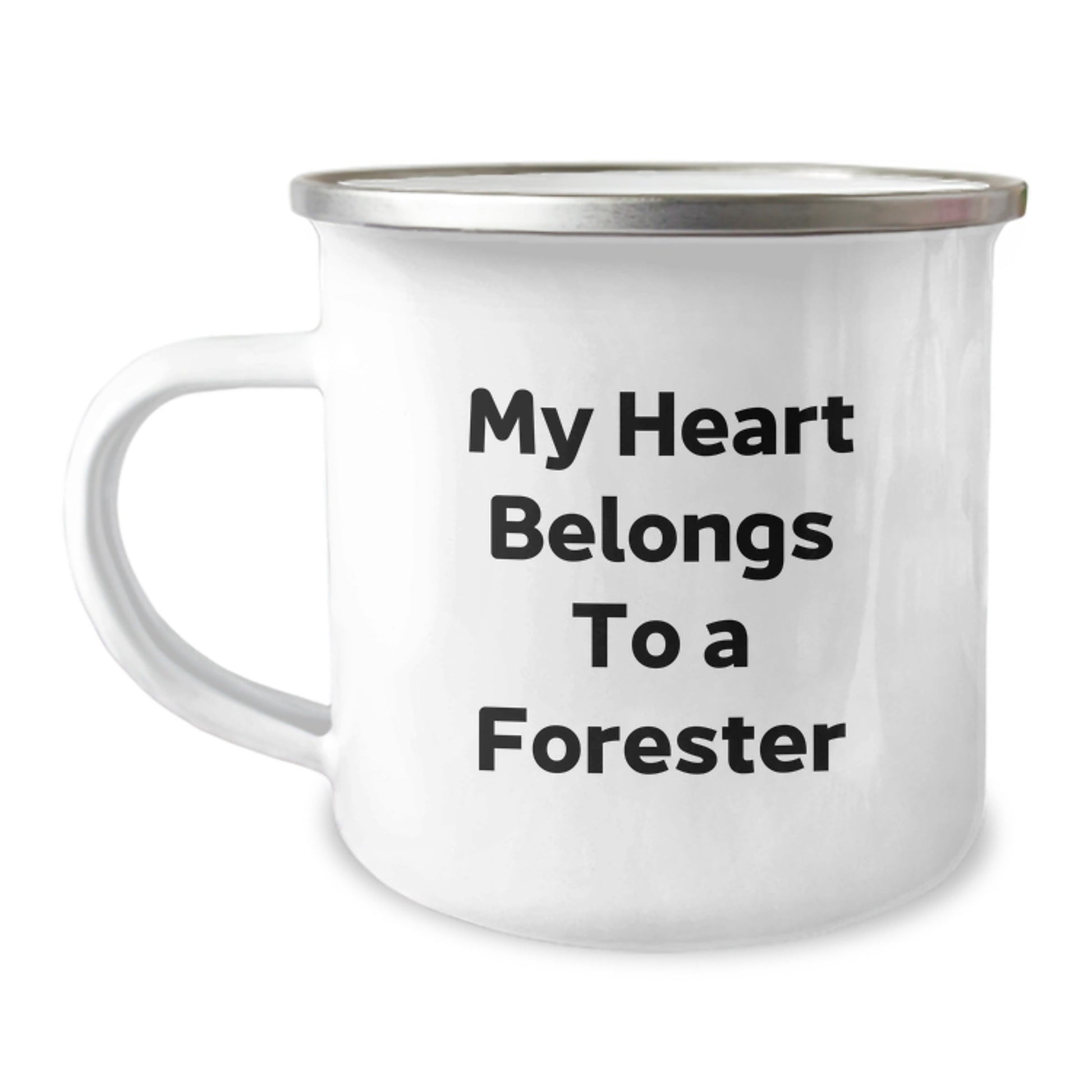 Funny Forester Gifts from Friends - 'My Heart Belongs To A Forester' Birthday Unique Gifts for Forester Lover Camping Mug Stainless Steel - The Buy Boom