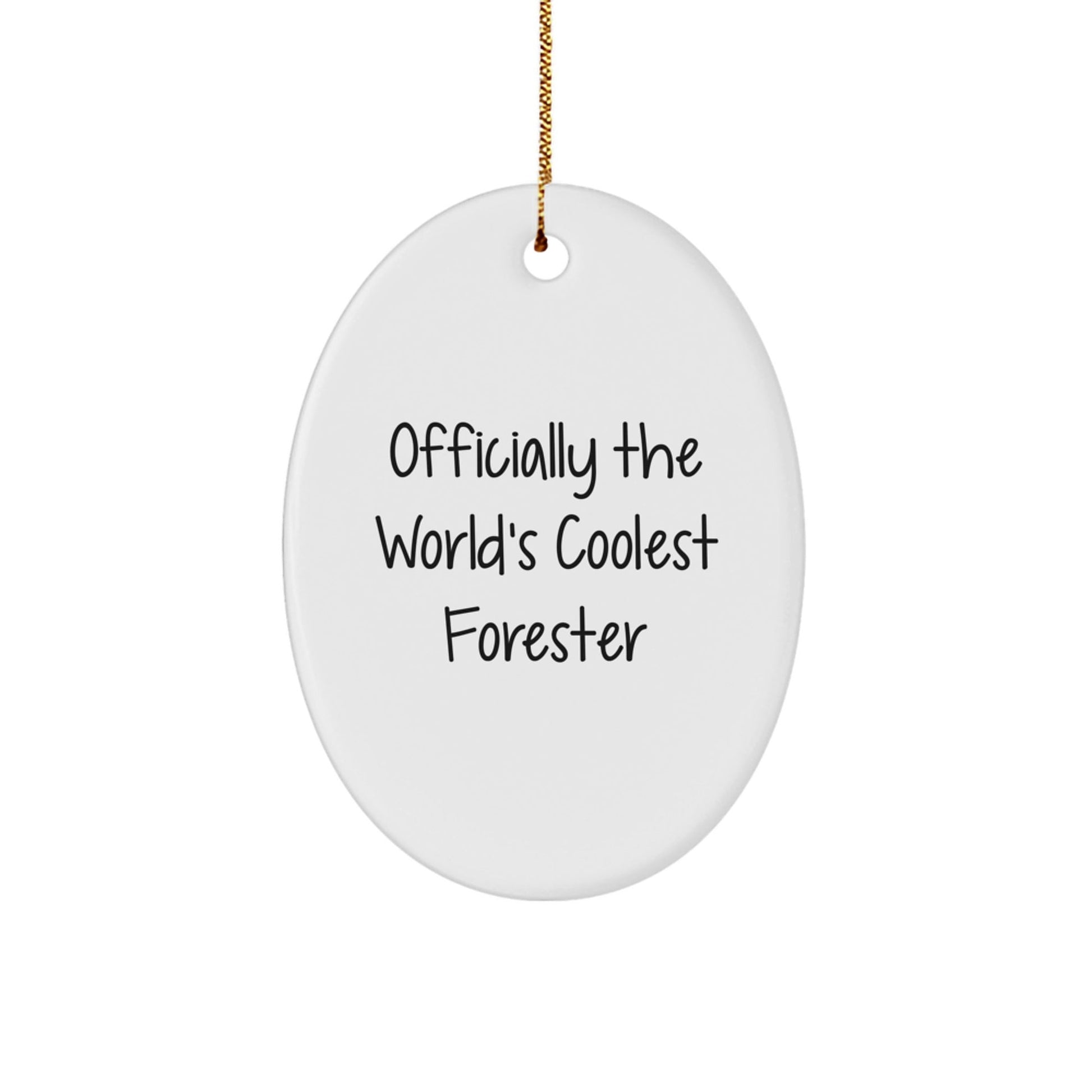 Funny Forester Gifts from Men for Friends - Officially The World's Coolest Forester Oval Ornament, Christmas Unique Present - The Buy Boom