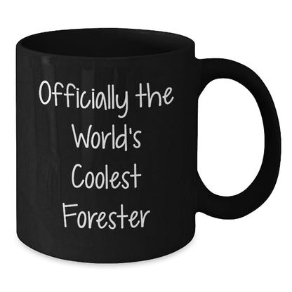 Funny Forester Gifts - Officially The Worlds Coolest Forester Black Coffee Mug, Christmas Unique Gifts from Friends, Family, Coworkers - The Buy Boom