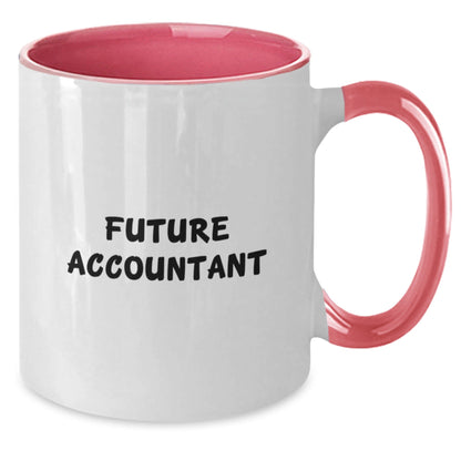 Funny Future Accountant Gifts from Family - Cute Two Tone Coffee Mug for Graduation, Inspirational Quote 'Future Accountant' - The Buy Boom