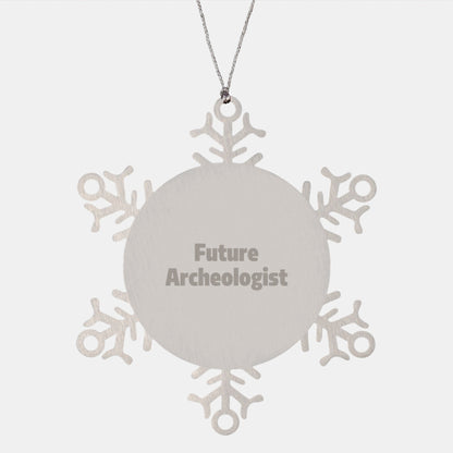 Funny Future Archeologist Gifts from Family for Men Snowflake Ornament, Christmas Unique Archeologist Presents - The Buy Boom