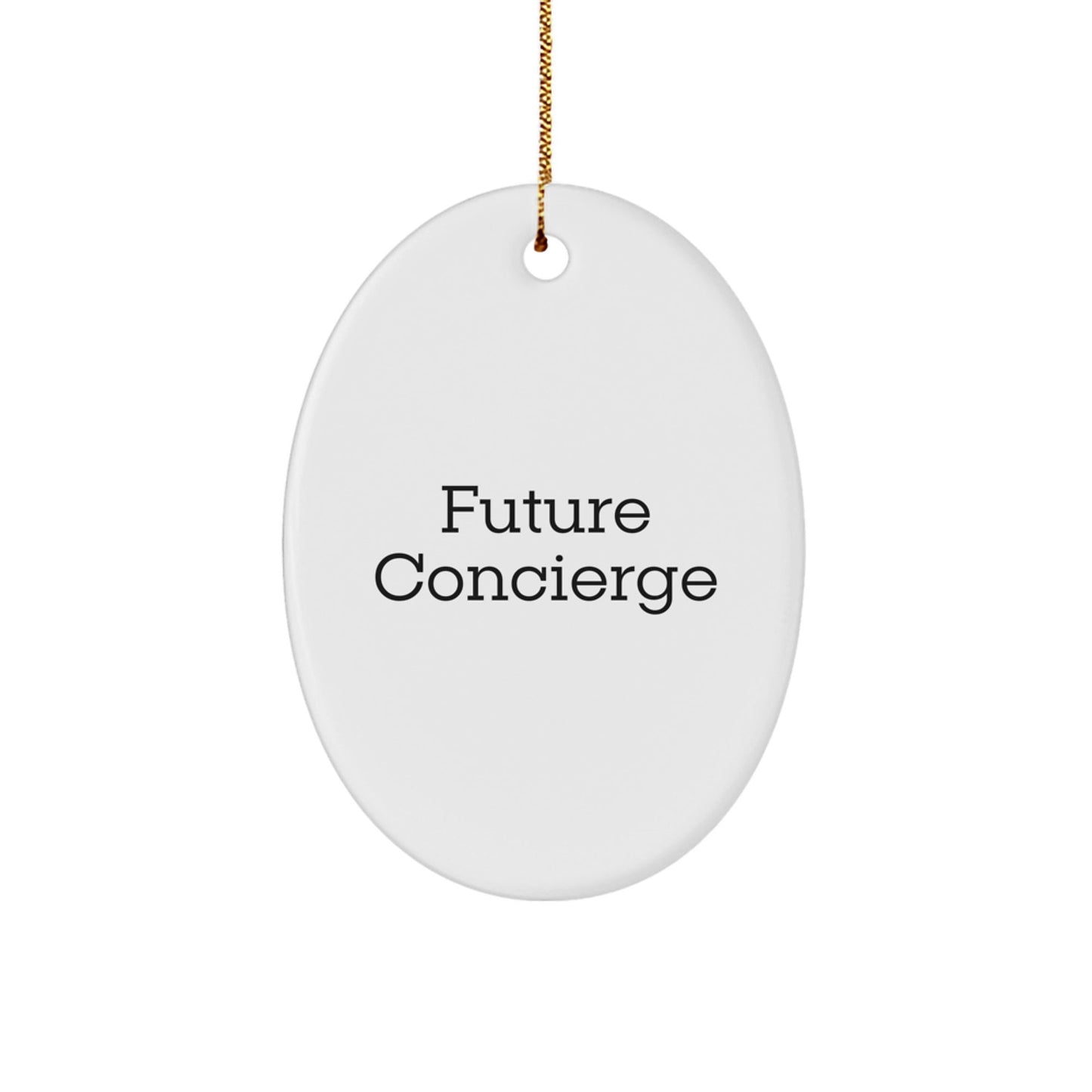 Funny Future Concierge Oval Ornament Gifts for Men, Funny Concierge Friends Christmas Unique Gifts from Men, Funny Concierge Oval Ornament - The Buy Boom
