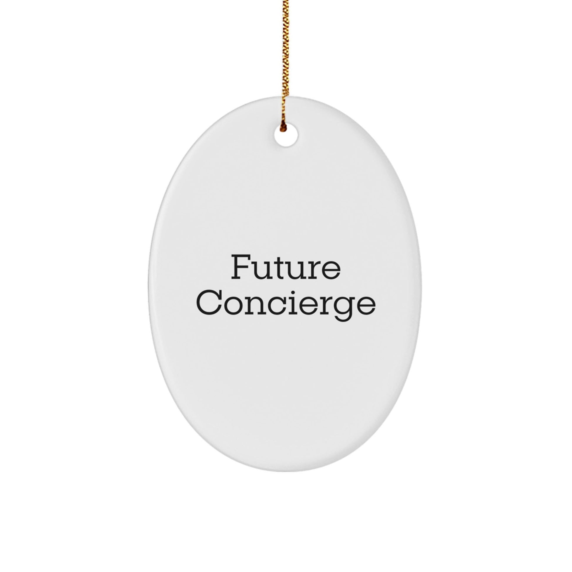Funny Future Concierge Oval Ornament Gifts for Men, Funny Concierge Friends Christmas Unique Gifts from Men, Funny Concierge Oval Ornament - The Buy Boom
