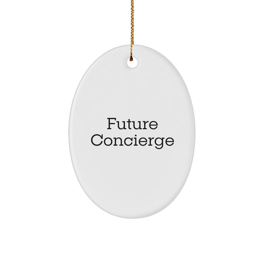 Funny Future Concierge Oval Ornament Gifts for Men, Funny Concierge Friends Christmas Unique Gifts from Men, Funny Concierge Oval Ornament - The Buy Boom