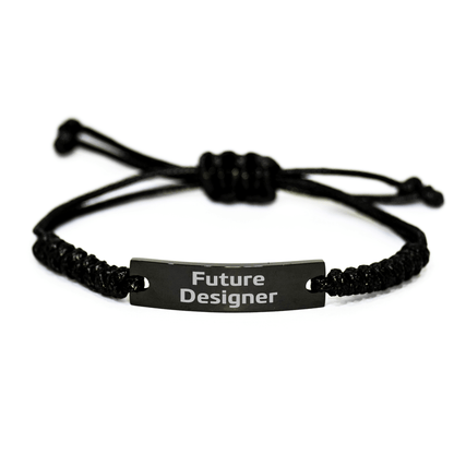 Funny Future Designer Rope Graduation Gifts for Friends from Designer, Adjustable Black Rope Bracelet, Inspirational Quote Gifts from Men to Women, Unique Gifts for Designer Lovers - The Buy Boom