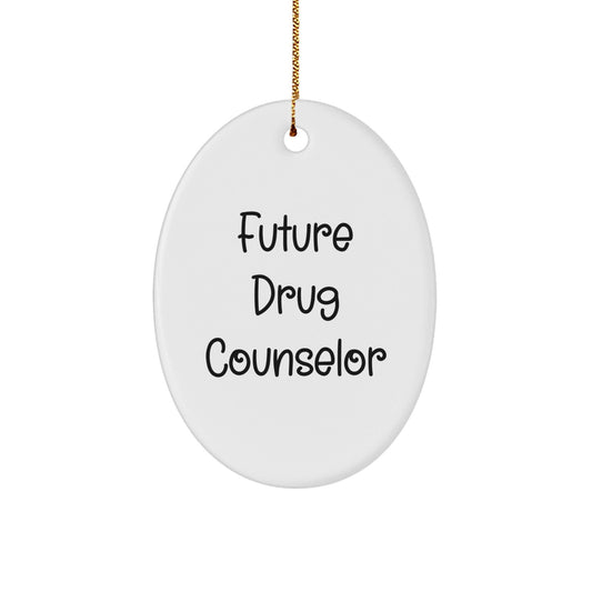 Funny Future Drug Counselor Oval Ornament Gifts from Friends and Family for Christmas Unique Presents - The Buy Boom