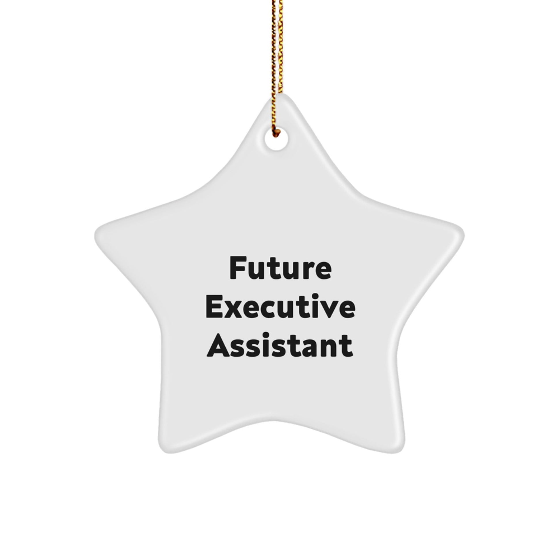 Funny Future Executive Assistant Christmas Unique Gifts from Men for Executive Assistant Star Ornament, White Star Shaped Decoration, Inspirational Quote - Gifts for Executive Assistant Friends - The Buy Boom