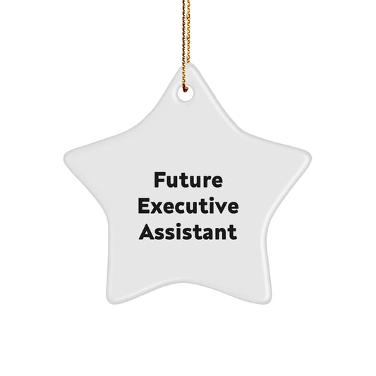 Funny Future Executive Assistant Christmas Unique Gifts from Men for Executive Assistant Star Ornament, White Star Shaped Decoration, Inspirational Quote - Gifts for Executive Assistant Friends - The Buy Boom