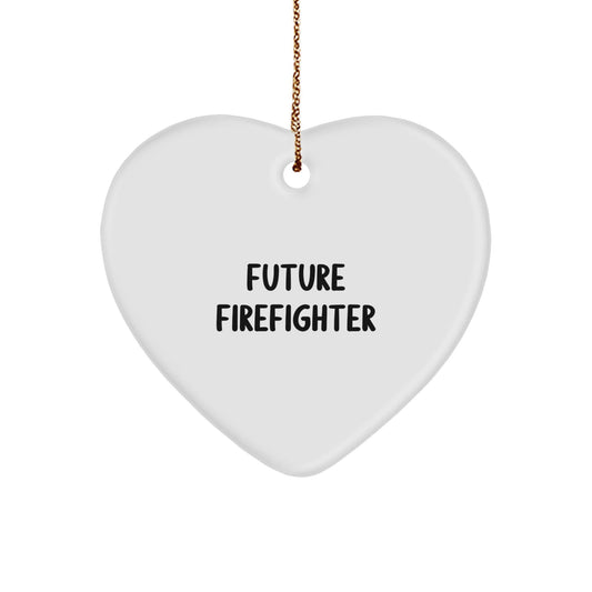 Funny Future Firefighter Heart Ornament Gifts from Family for Firefighter Men Christmas Unique - The Buy Boom