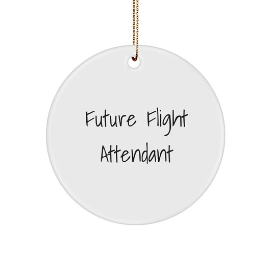 Funny Future Flight Attendant Christmas Circle Ornament Gifts from Friends to Flight Attendants - The Buy Boom
