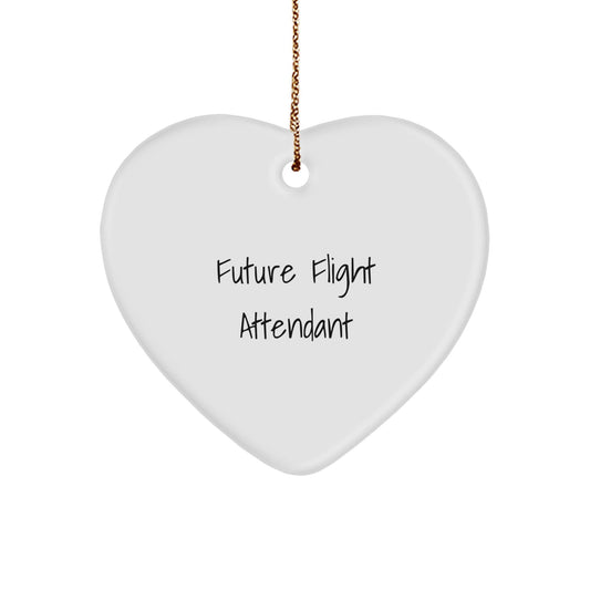 Funny Future Flight Attendant Christmas Unique Gifts from Family - Heart Ornament, Inspirational Quote for Flight Attendant Friends - The Buy Boom