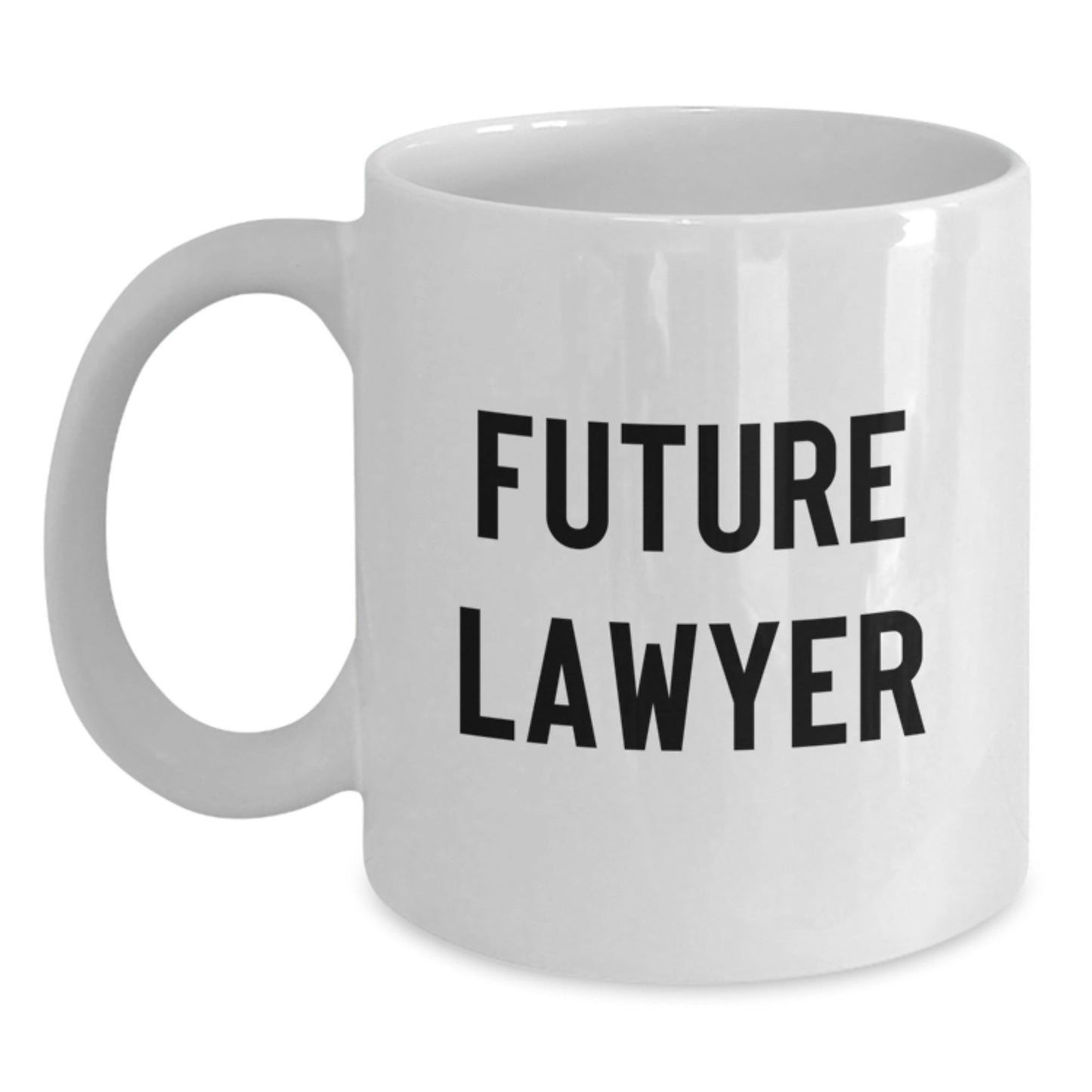 Funny Future Lawyer Gifts for Men from Friends - White Coffee Mug for Graduation, 'Future Lawyer' Quote, 11oz or 15oz Capacity, Ceramic, Microwave and Dishwasher Safe - The Buy Boom