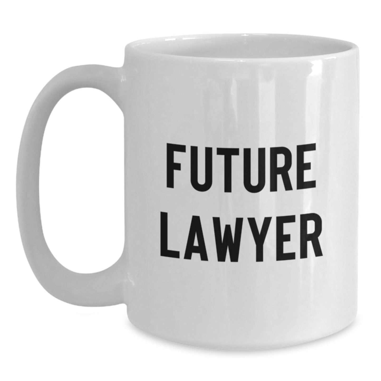 Funny Future Lawyer Gifts for Men from Friends - White Coffee Mug for Graduation, 'Future Lawyer' Quote, 11oz or 15oz Capacity, Ceramic, Microwave and Dishwasher Safe - The Buy Boom