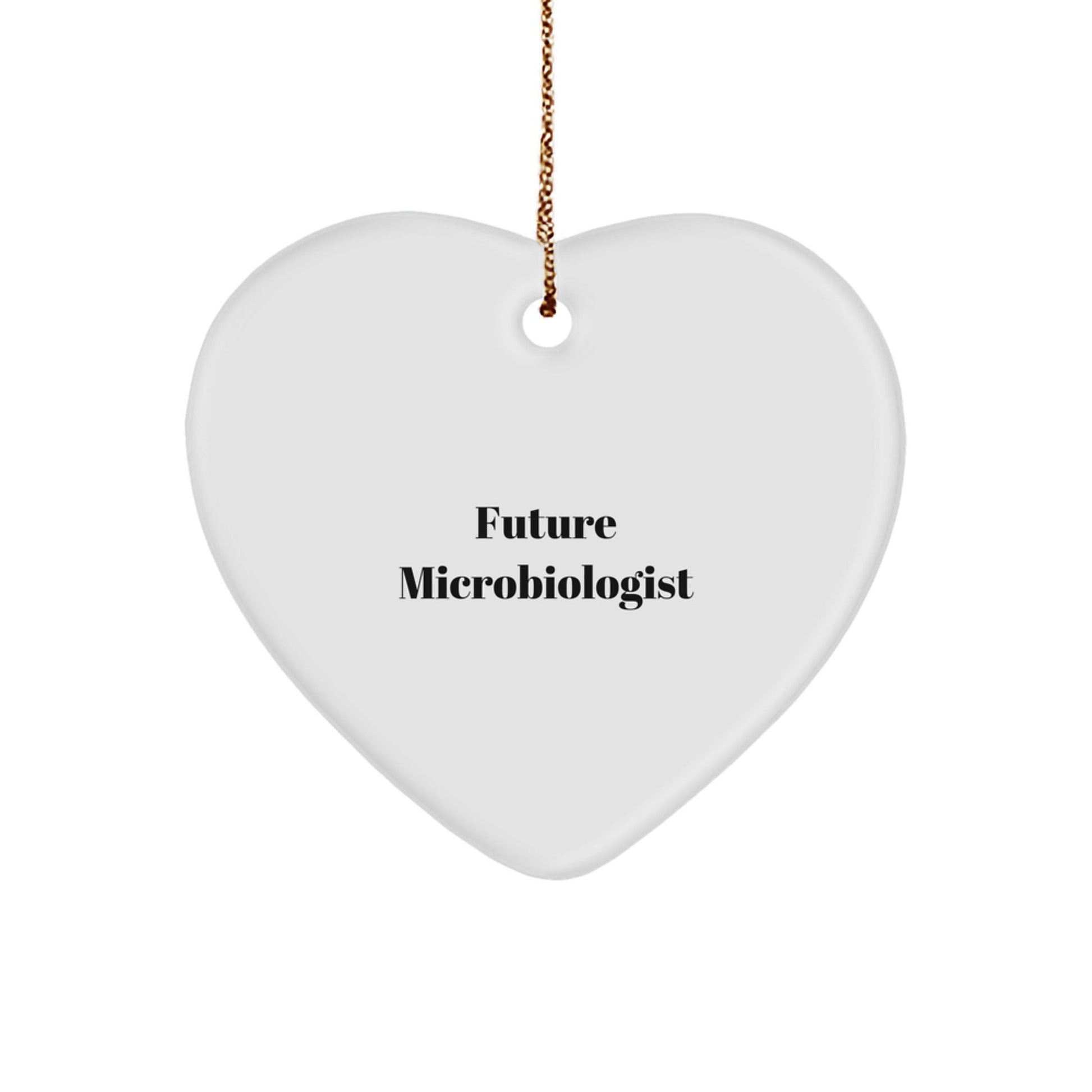 Funny Future Microbiologist Gifts from Family - Heart Ornament for Christmas, 'May the Microbe be with You' Quote, Durable MDF Material - The Buy Boom