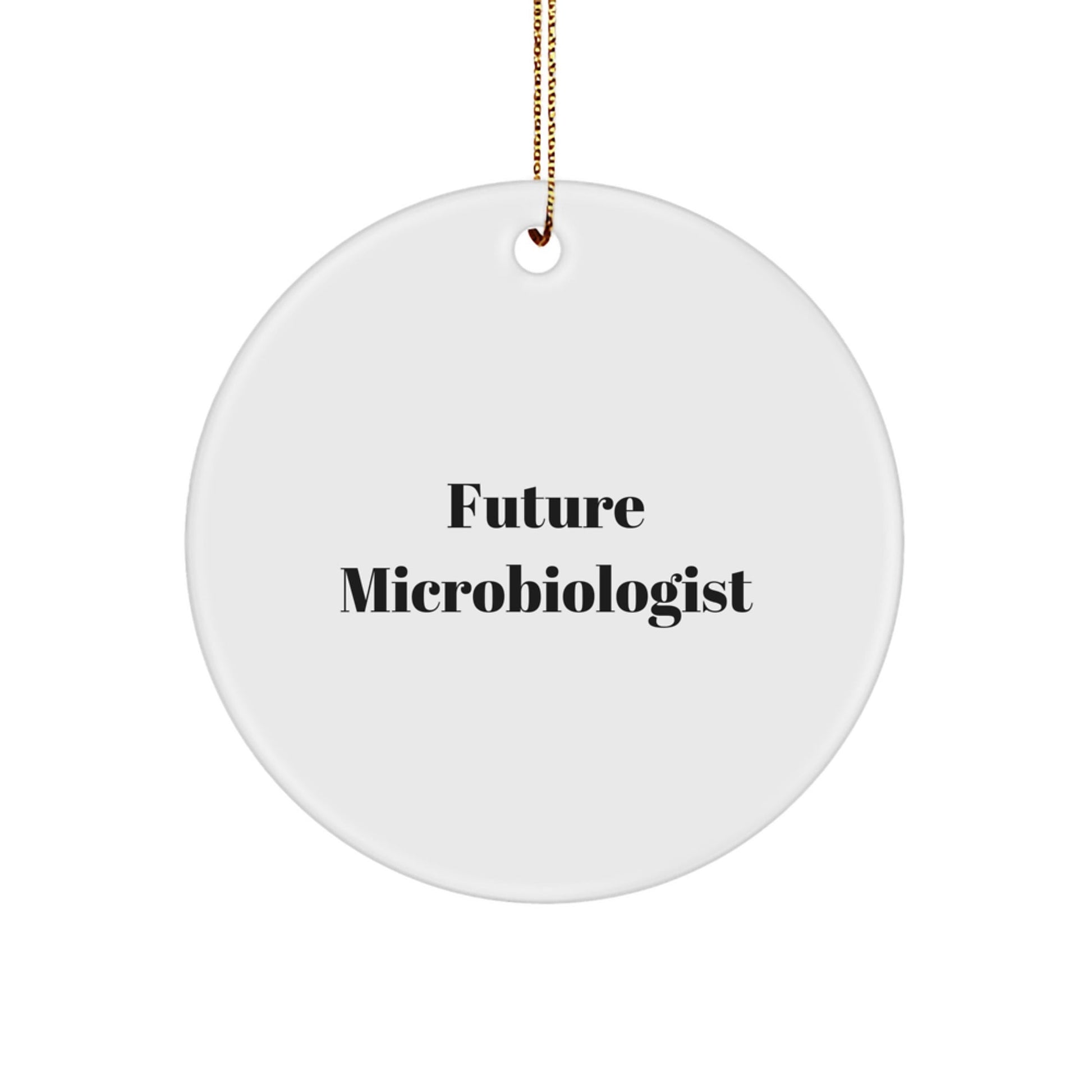 Funny Future Microbiologist Gifts from Friends, Circle Ornament for Microbiologists, Inspirational Quote, Christmas Unique Gifts - The Buy Boom