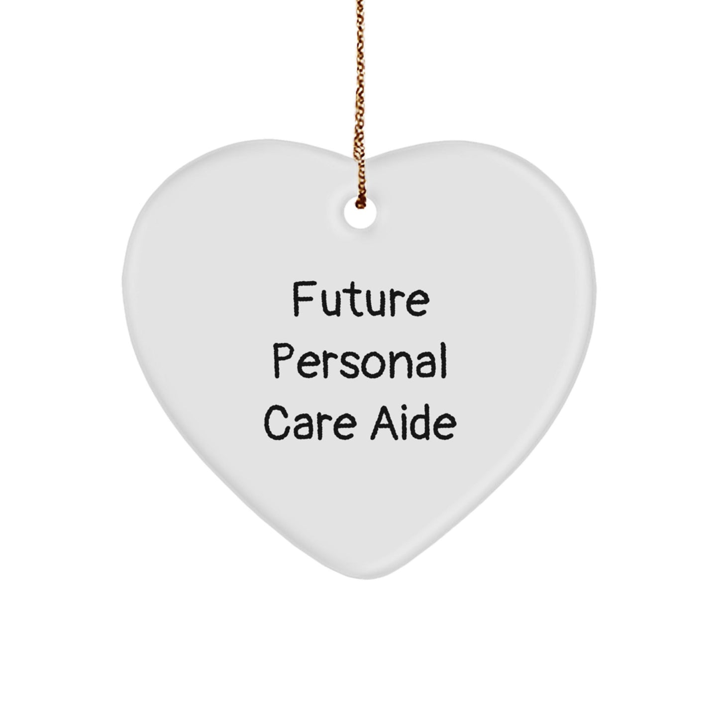 Funny Future Personal Care Aide Gifts from Men to Personal Care Aide for Christmas - Heart Ornament with Inspirational Quote, 'You're the Future of Personal Care' - The Buy Boom