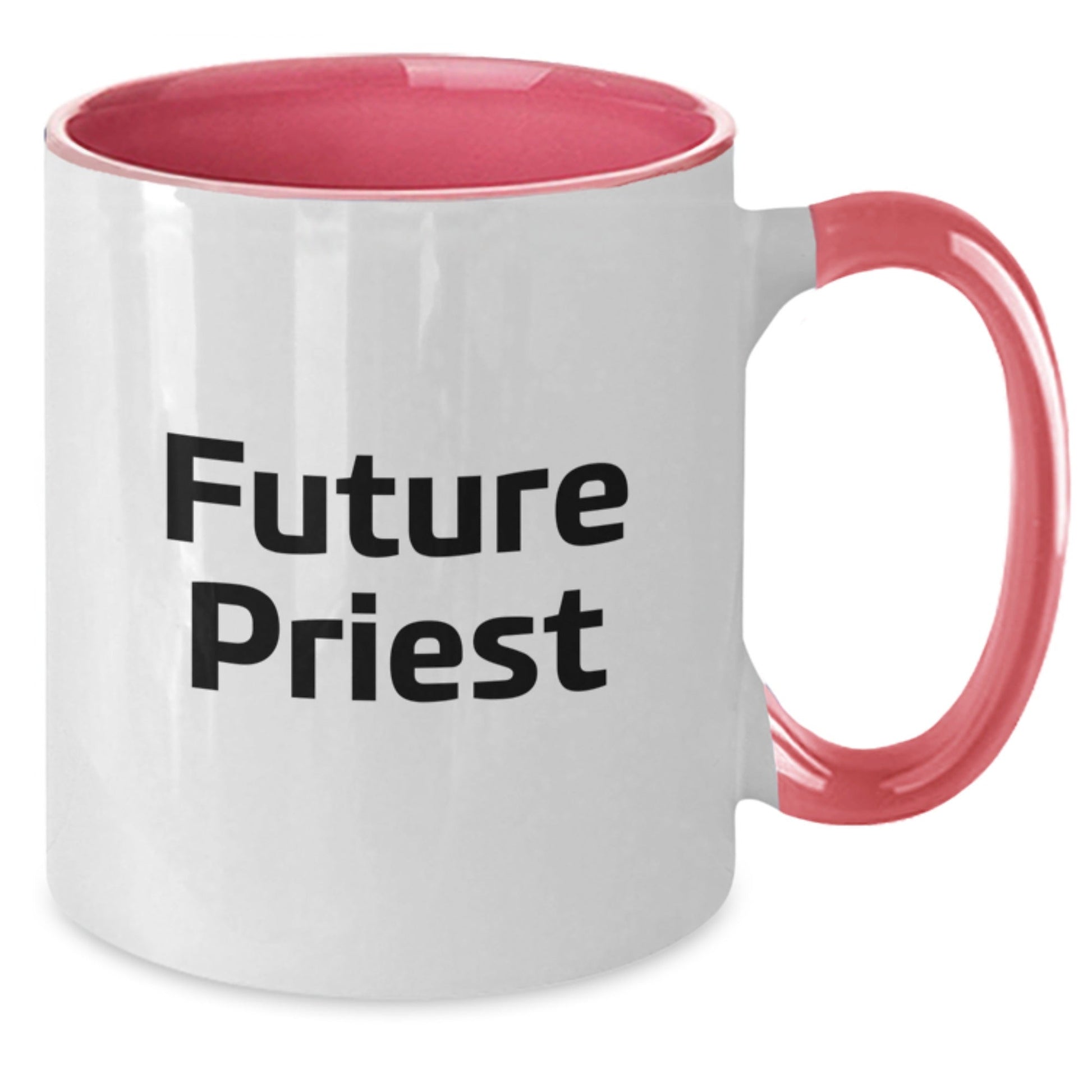 Funny Future Priest Christmas Unique Gifts for Men from Friends, Two Tone Coffee Mug with Inspirational Quote, Black and White, 11oz Ceramic, Microwave and Dishwasher Safe - The Buy Boom