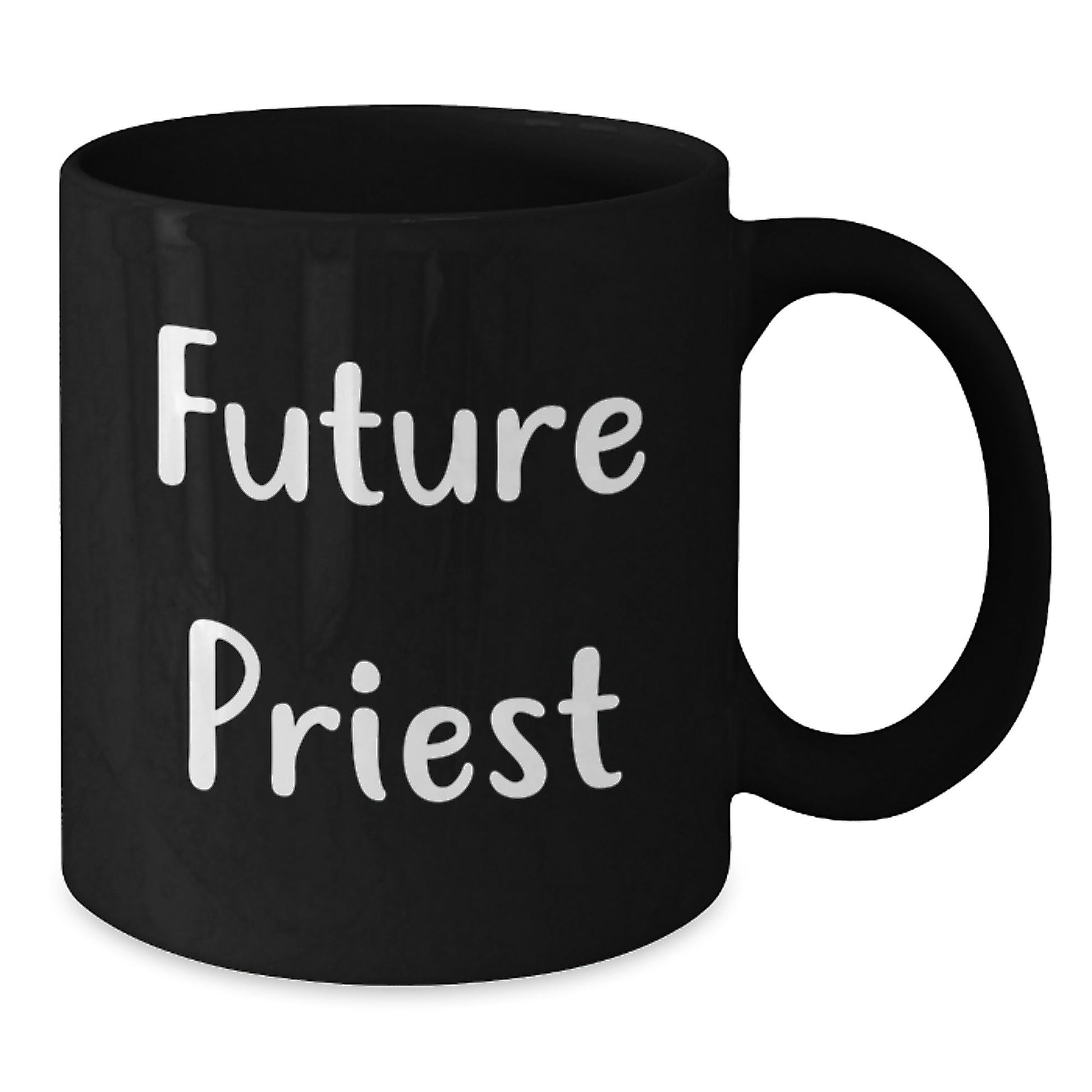 Funny Future Priest Gifts from Family, Unique Christmas Mugs for Men Priests, Black Ceramic Coffee Mug, 11oz or 15oz, Microwave and Dishwasher Safe - The Buy Boom