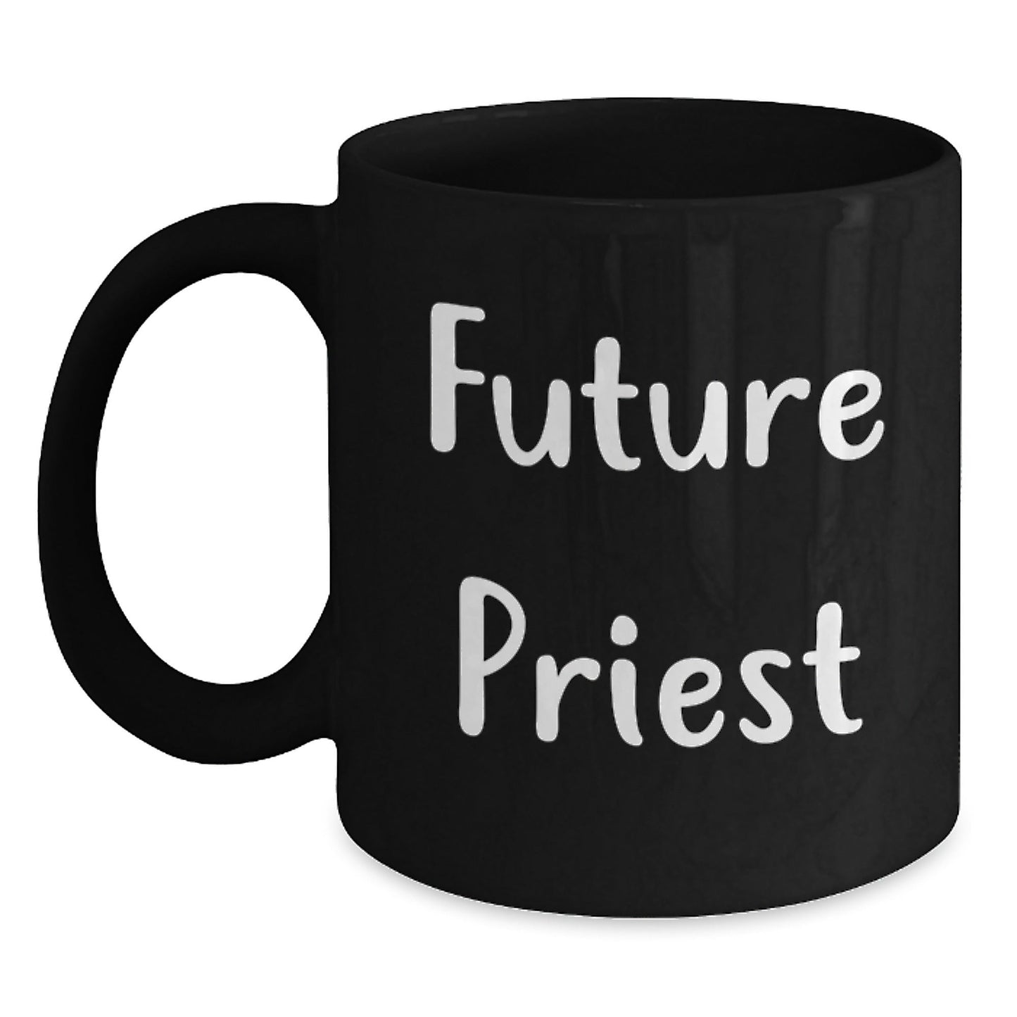 Funny Future Priest Gifts from Family, Unique Christmas Mugs for Men Priests, Black Ceramic Coffee Mug, 11oz or 15oz, Microwave and Dishwasher Safe - The Buy Boom