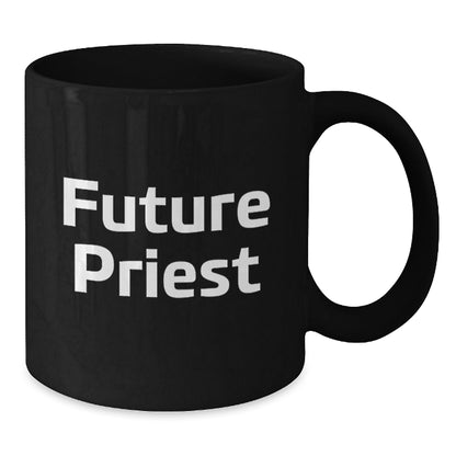 Funny Future Priest Gifts from Men for Men, Unique Black Coffee Mug, Christmas Unique Gifts - The Buy Boom