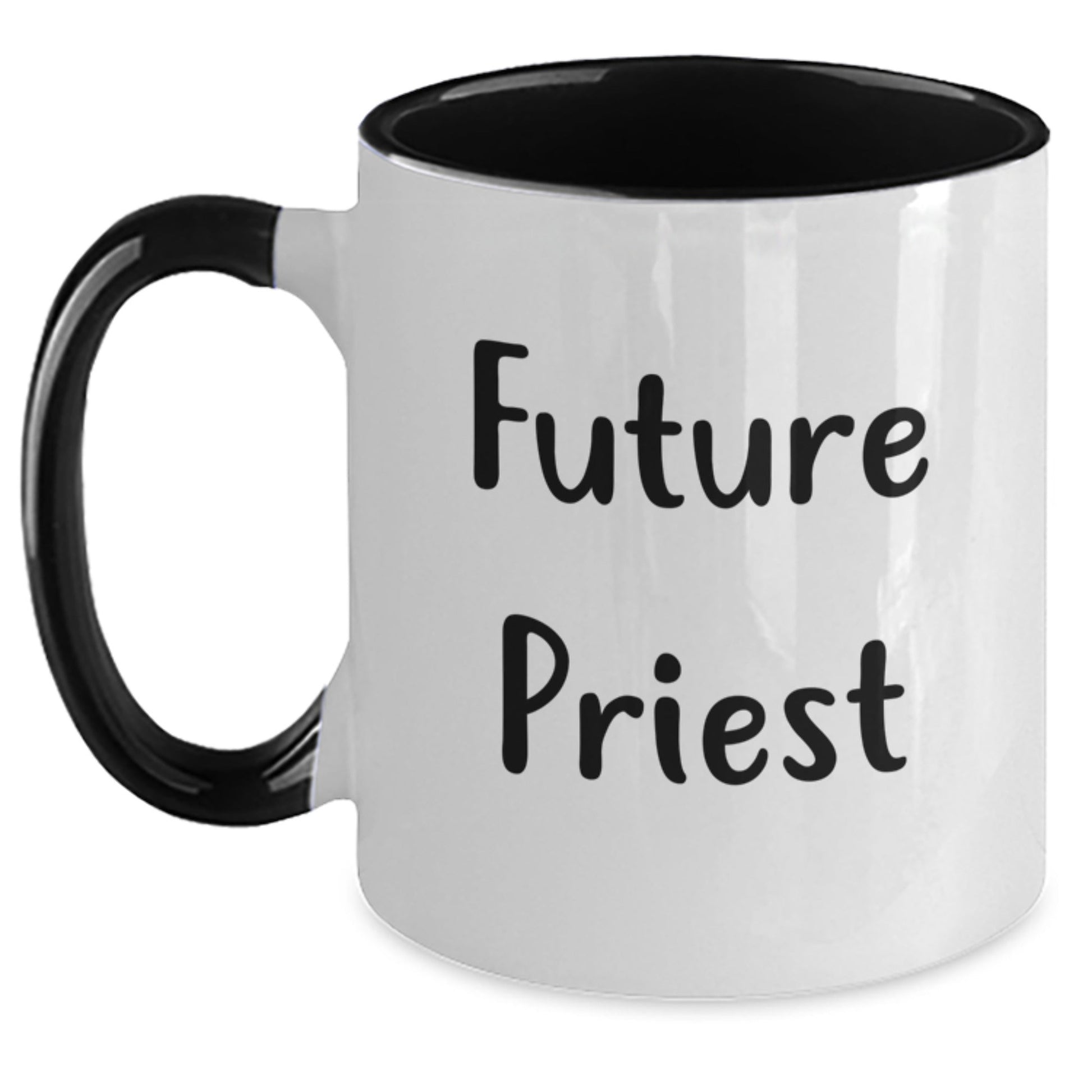 Funny Future Priest Gifts from Men to Priest - Christmas Unique Mugs with Inspirational Quotes, Two Tone Coffee Mug for Priest Friends and Family - Gifts for Priest - The Buy Boom