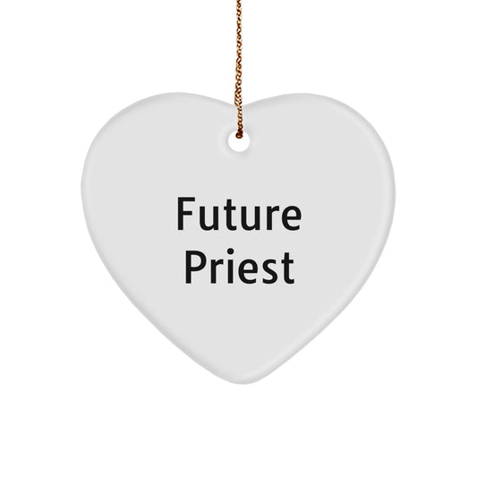 Funny Future Priest Gifts from Men to Priest Heart Ornament at Christmas - The Buy Boom