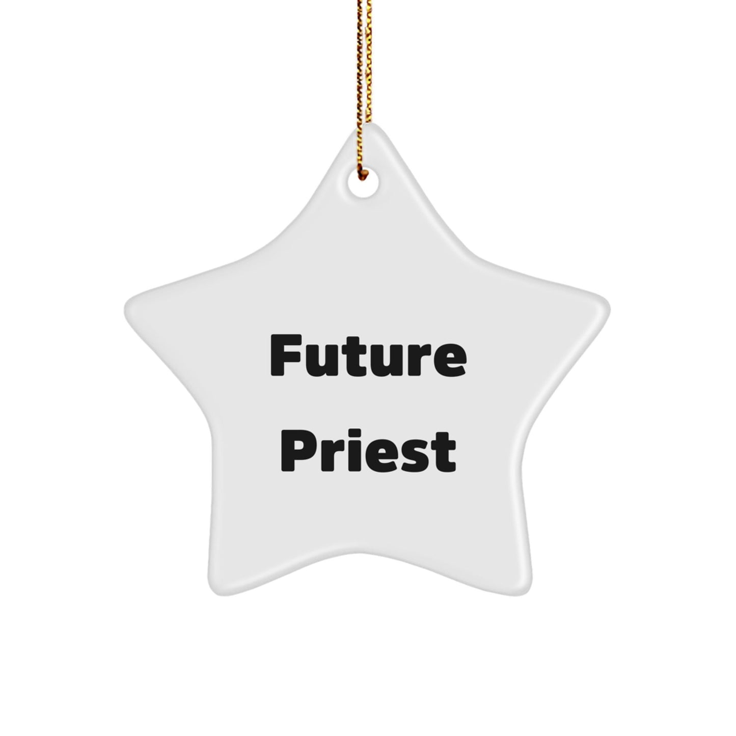 Funny Future Priest Star Ornament, Gifts from Friends for Men, Christmas Unique Gifts - The Buy Boom