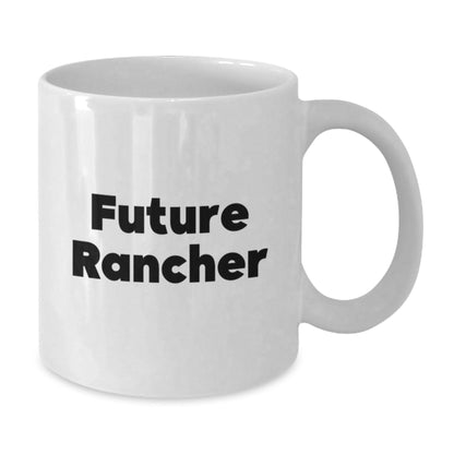 Funny Future Rancher Christmas White Coffee Mug Gifts from Family to Friends with Inspirational Quote - The Buy Boom